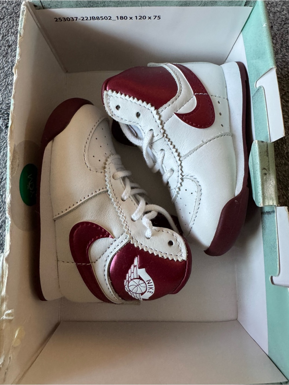 Nike Kids High-Top Sneakers - White & Maroon